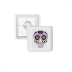 Teclado mecânico com ilustração de caveira olhos roxos formato de flor teclado mecânico PBT kit de atualização para jogos