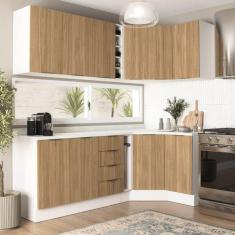 Cozinha Modulada 8 Peças 3 Aéreos 3 Balcões Adega e Toalheiro Ipanema Cabecasa Madeiramadeira Acácia