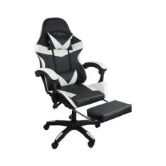 Cadeira Gamer Stillus Ergonômica Com Apoio Para Os Pés - Preta/Branca