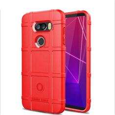 Capa para LG V30S, proteção robusta, material TPU de fibra de carbono, macio antiderrapante macio, anti-impressão digital, capa totalmente protetora para LG V30S