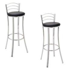 Conjunto 2 Banquetas Fernanda 75cm Fil Móveis Cromado