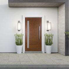 Porta de Aluminio Lambril 210x100cm com Puxador Topsul Marrom