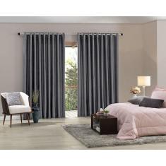 Cortina Corta Luz Tecido Blend 3,00M X 2,30M - Cinza