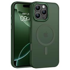 GaoBao Capa magnética para iPhone 16 Pro, [compatível com Magsafe] [Slim Translucent Matte] Capa protetora à prova de choque para iPhone 16 Pro 6,3 polegadas, verde escuro
