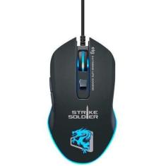 Mouse Gamer Strike Soldier 4800dpi Mgss - Elg*, Preto