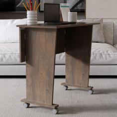 Mesa Escrivaninha Dobrável com Rodízio Rústico Me4117 - Tecno Mobili, 