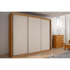 Guarda Roupa 3 Portas de Correr e 6 Gavetas Paradizzo Gold Freijó Cuma