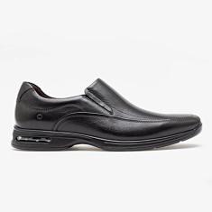 Sapato Social Democrata Comfort Air Spot Couro Masculino, Preto, 41