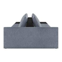 Sofá Ilha 2 Lugares Living 232cm Modulado Lary Linho Pu Pto K01 Cor Azul