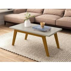 Mesa Decorativa de Centro Para Sala Escritório Prism Patrimar, Off Whi