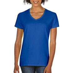 Gildan – Camiseta feminina de algodão pesado com gola V – 5V00L