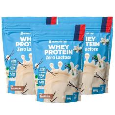 3x Whey Protein Concentrado Zero Lactose 900g New Nutrition, Baunilha