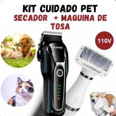 KIT PET SHOP Máquininha Tosa KEMEI 1991 + Secador eficiente - FAZA