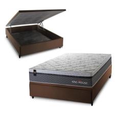 Conjunto Box Baú Benton Cinza 138x188x78 c/ Molas Ensacadas - King Hou