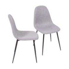Kit 2 Cadeiras em Linho Base Madeira Charla - OR Design