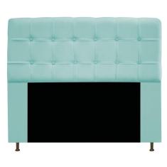 Cabeceira Estofada Mel 195 Cm King Size Suede Azul Tiffany