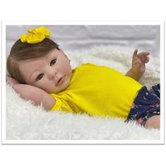 Bebê Reborn Menina Realista Cabelo fio a Fio