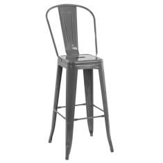 Banqueta Com Encosto Alto 76 Cm Preto Preto