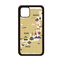 Mapa de viagem japonês local para iPhone 12 Pro Max capa para Apple Mini Mobile Case Shell