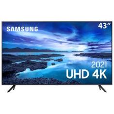 Smart TV 43" UHD 4K Samsung 43AU7700, Processador Crystal 4K, Tela sem limites, Alexa built in, Controle Único