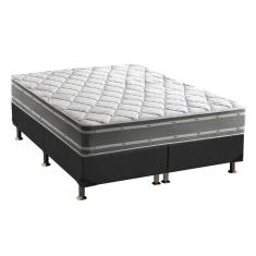 Cama Box King: Colchão Anatômico Anjos D33/EP Supremo Track Double Face + Base CRC Suede Gray(193x203)