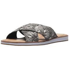The Sak Sandália feminina Calypso Slide, Preto/Branco Spirit Desert, 35