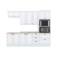Kit de Cozinha Modulada 7 Peças Americana (2 Armários + 2 Balcões + 1 Paneleiro + 2 Complementos) C7P01 Branco - Henn