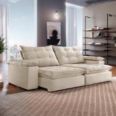 Sofa Retrátil e Reclinável 5 Lugares 290cm Espanha Veludo - Celflex