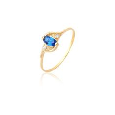 Anel Solitário Safira Azul Ouro Puro 18k As504 - MAEHLER JOIAS, 28, Do