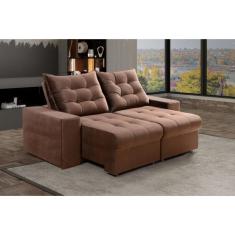 Sofá Retrátil e Reclinável 2 Lugares Pará Suede - VivaroDecor