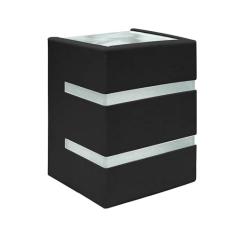 Arandela Aço 2 Fachos com Aletas Lente Vidro Blumenau Preto