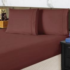 Jogo Cama Lençol Casal Conforto Percal 300 Fios 3 Peças