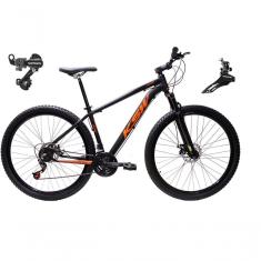 Bicicleta Aro 29 Ksw Xlt Alumínio 24v Câmbios Shimano Garfo Suspensão - Preto/laranja Tam.21