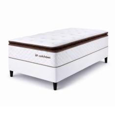Cama Box com Colchão Solteirão Molas Ensacadas Alto 97x203cm Premium S