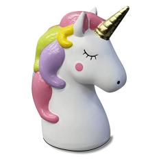 Cofrinho Infantil Unicórnio em cerâmica Decorativo Colorido