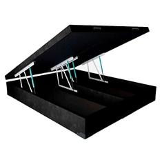 Base para Cama Box Queen Martin Premium com Baú Suede (47x158x198) Preta