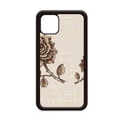 Capa para iPhone 11 Pro Max com flor marrom rosa antigo para Apple Mobile Case Shell