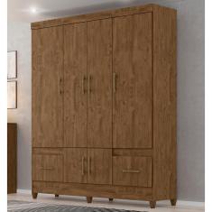 Guarda-Roupa Moval MS912 com 165 cm de Largura, 6 Portas e 2 Gavetas