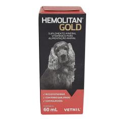 Hemolitan Gold 60ml Suplemento Cães Gatos Vetnil