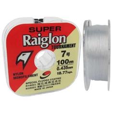 Linha Monofilamento Super Raiglon 0.43mm 41lbs 18.7k 100m Branca