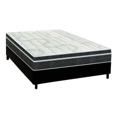 Cama Box Casal: Colchão Molas Orthoflex Bonnel Venezia + Base CRC Courano Black(138x188)