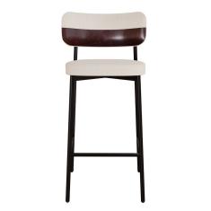 Banqueta Alloa Fixa com 4 Pés 50 X 44,7 X 163,5cm com 1 Unidade Palha/Café/Preto Epoxi