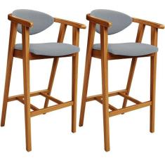 Kit 02 Banquetas Alta Para Cozinha Bancada Bar Sala de Jantar Fixa Cec