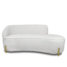 Sofá 3 Lugares Orgânico 180cm Pé Ferro Dou Morgan Bouclê L01 - D`rossi Cor Cinza