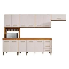 Cozinha Modulada Atenas 12 Portas 3 Gavetas Nature Off White