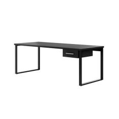 Mesa de Escritório Málaga 1 GV Preta 190 cm - Modern