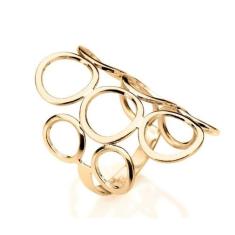 Anel Rommanel Banhado Ouro Círculos Vazados 511048, 28