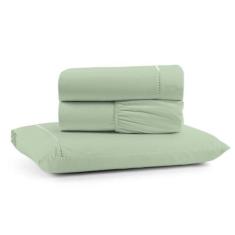 Jogo De Lençol Solteiro Mirante 100% Algodão 3 Peças - Verde - Casa Sh