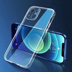 Capa de carregamento sem fio magnético folheado de luxo para iPhone 13 12 11 Pro Max Mini XR Xs X 7 8 Plus Capa de Silicone Macia, Transparente, Para iPhone SE 2020