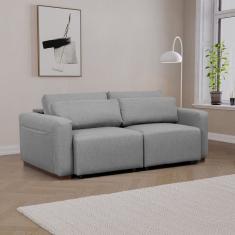 Sofá Essence Retrátil 2 Lugares 180cm Cabecasa Madeiramadeira Cinza Mescla Claro